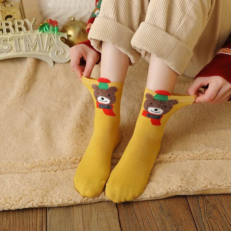 Socks Funny Elk Snowman Santa Claus Candy Bar Socks Woman Socks Socks Kids Christmas Gift Socks - HORA GIFT