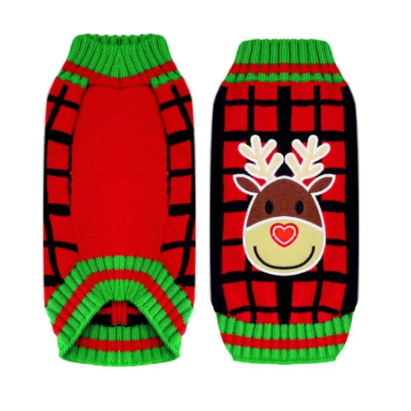 Dog Sweater Christmas Winter Warm Dog Clothes Xmas Outfit for Dogs Puppy Coat Dog - HORA GIFT
