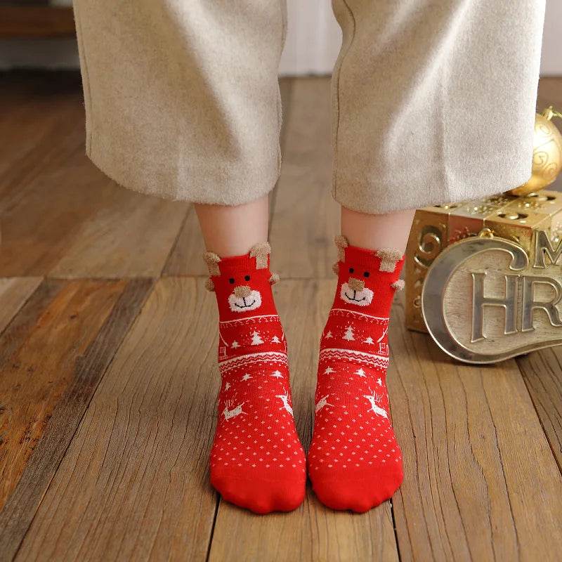 Socks Funny Elk Snowman Santa Claus Candy Bar Socks Woman Socks Socks Kids Christmas Gift Socks - HORA GIFT