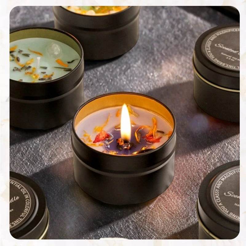 Crystal scented candles, high-end iron cans, soy wax, dried floral scented candles, wholesale scented candles, hand held gifts - HORA GIFT