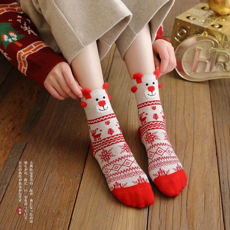 Socks Funny Elk Snowman Santa Claus Candy Bar Socks Woman Socks Socks Kids Christmas Gift Socks - HORA GIFT