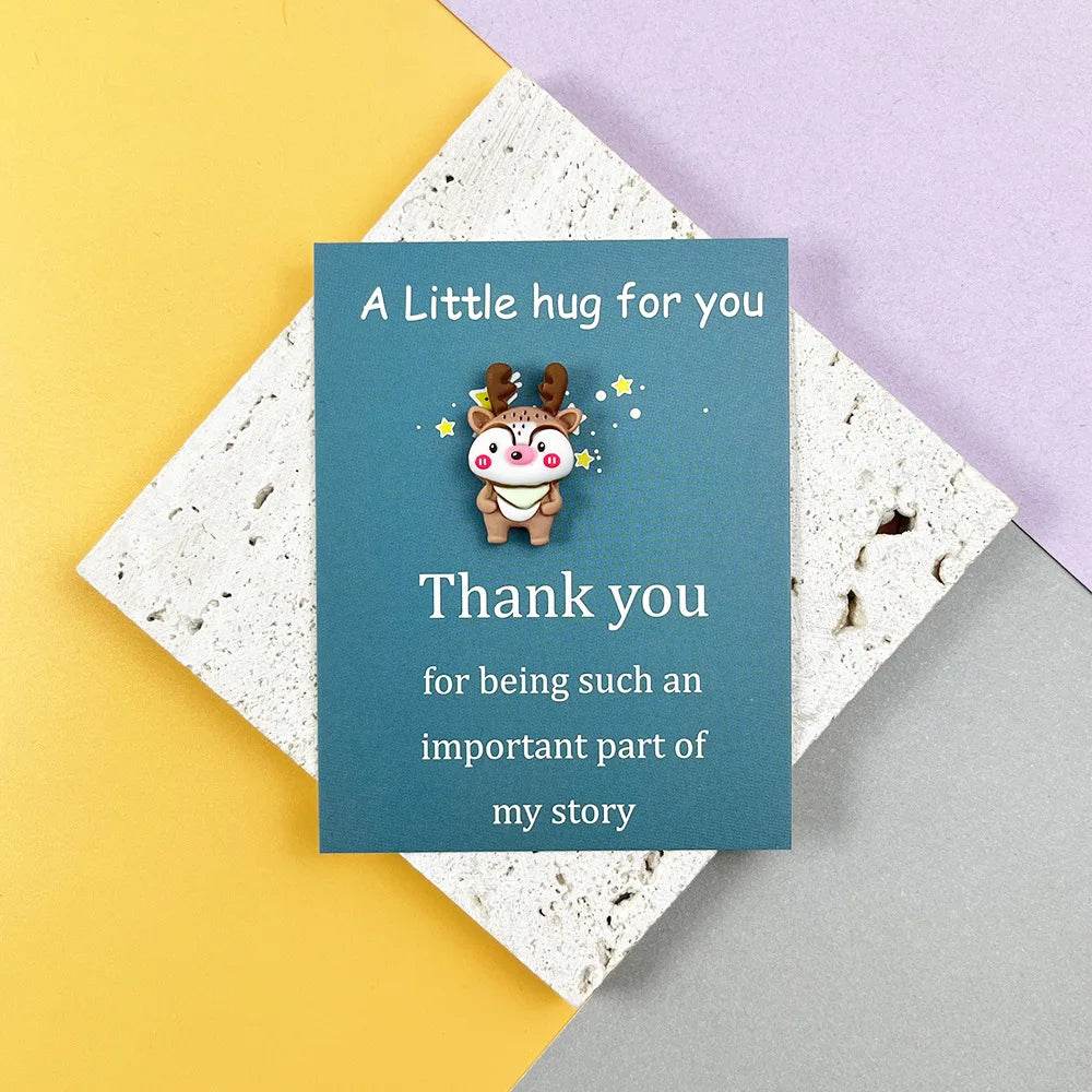 Marry Christmas Cards with Cute Resin Ornament Santa Claus Snowman Tree Ginger Man Christmas Greeting Cards Gift Thank You Card - HORA GIFT