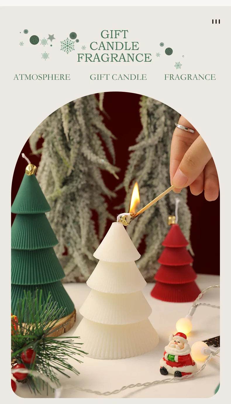 Christmas Tree Candle for Festive Decor Red Green Home Decorative Candle - HORA GIFT
