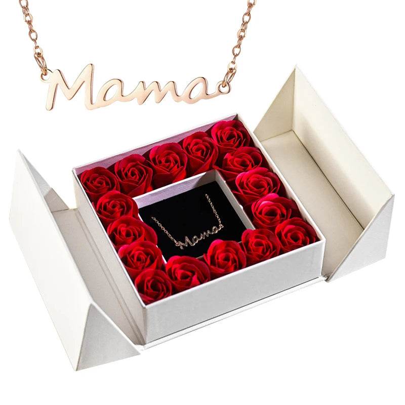 Gifts for Women Jewelry Pendant Necklace /w Soap Eternal Rose Gift Box Mother's Day - HORA GIFT