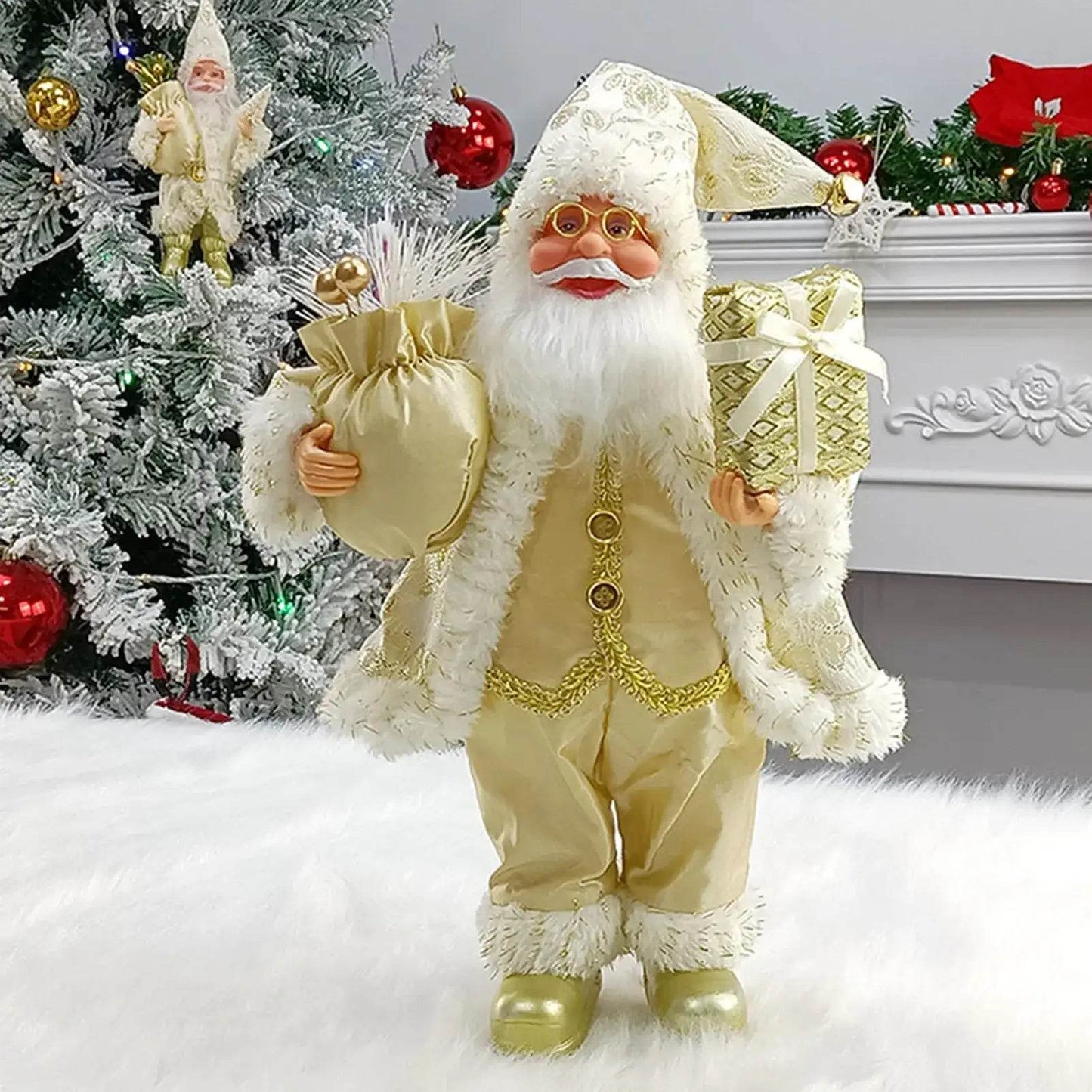 Christmas Sitting Standing Santa Claus Figurines Doll Cute 12inch - HORA GIFT