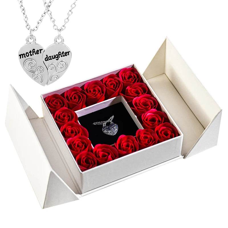 Gifts for Women Jewelry Pendant Necklace /w Soap Eternal Rose Gift Box Mother's Day - HORA GIFT