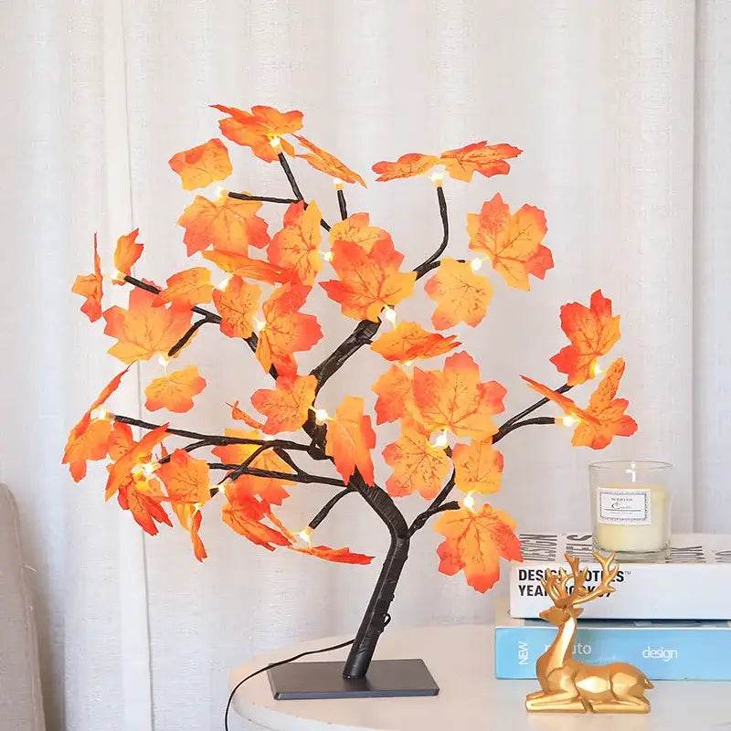 LED Rose Leaf Table Lamp USB Christmas Tree Fairy Light Night Lights Home DIY Party Wedding Bedroom Decoration Mother's Day Gift - HORA GIFT