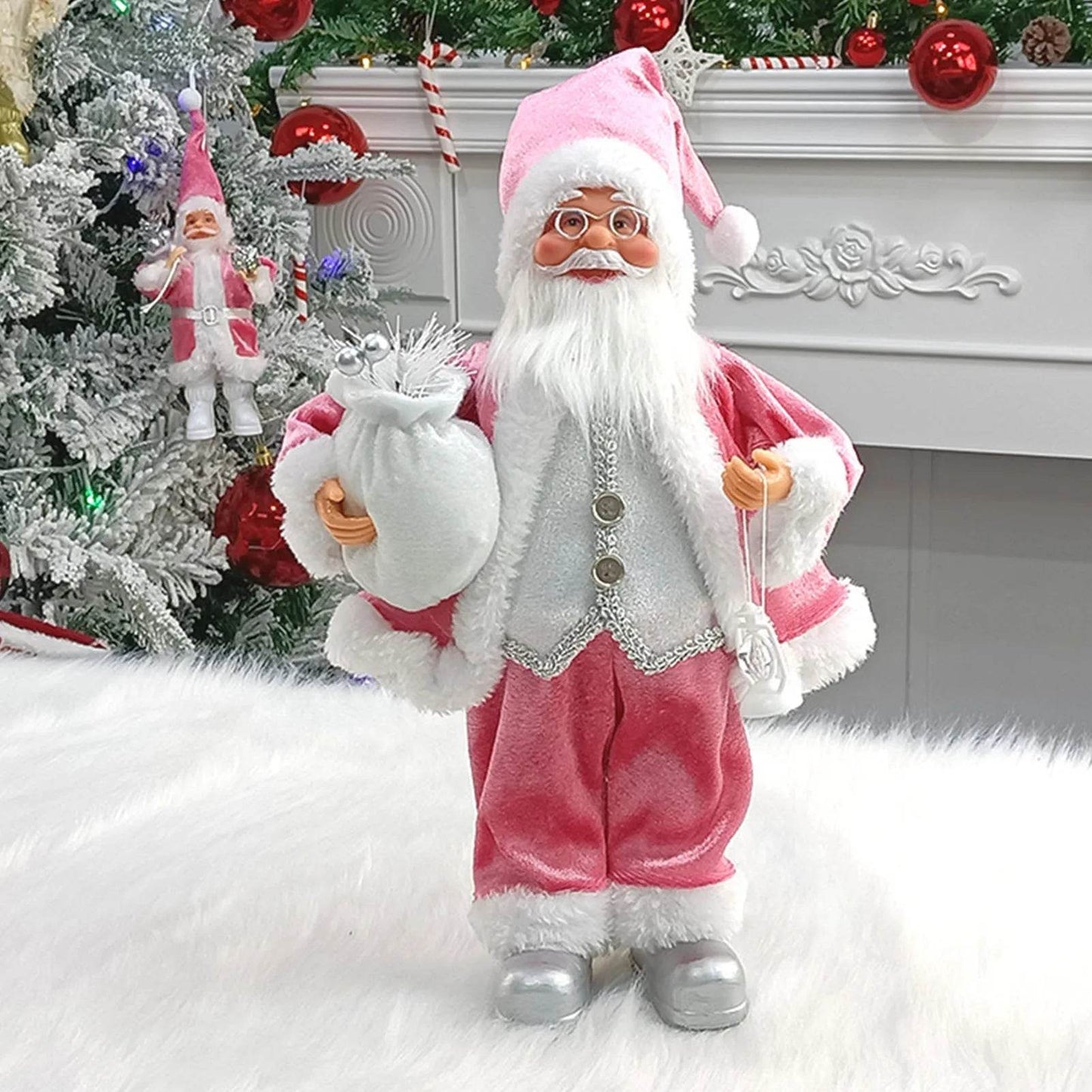 Christmas Sitting Standing Santa Claus Figurines Doll Cute 12inch - HORA GIFT