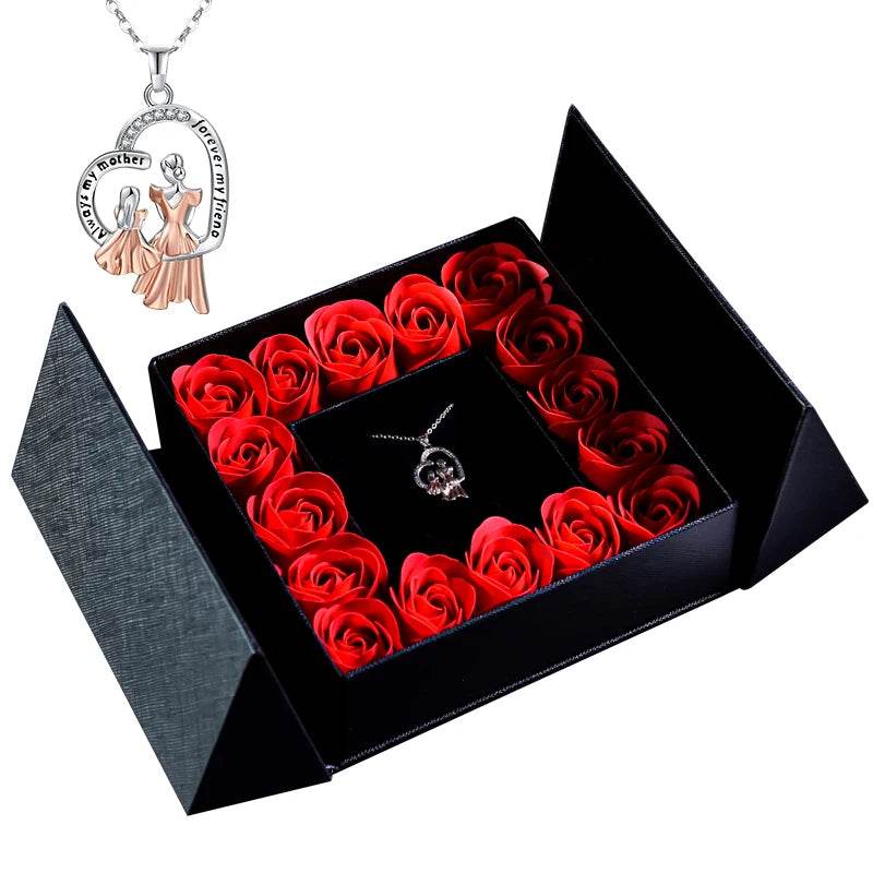 Gifts for Women Jewelry Pendant Necklace /w Soap Eternal Rose Gift Box Mother's Day - HORA GIFT