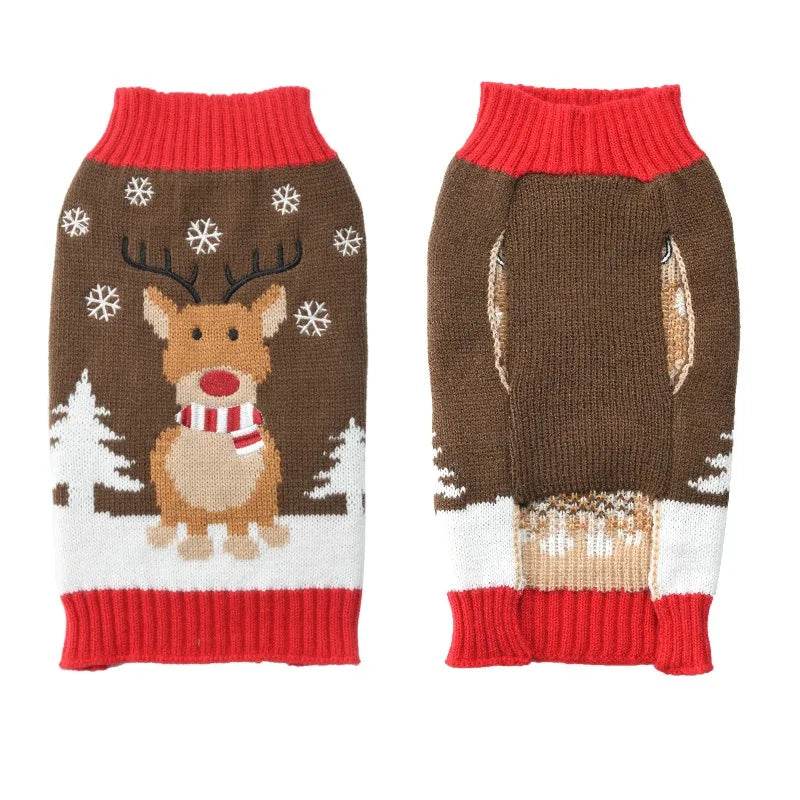 Dog Sweater Christmas Winter Warm Dog Clothes Xmas Outfit for Dogs Puppy Coat Dog - HORA GIFT