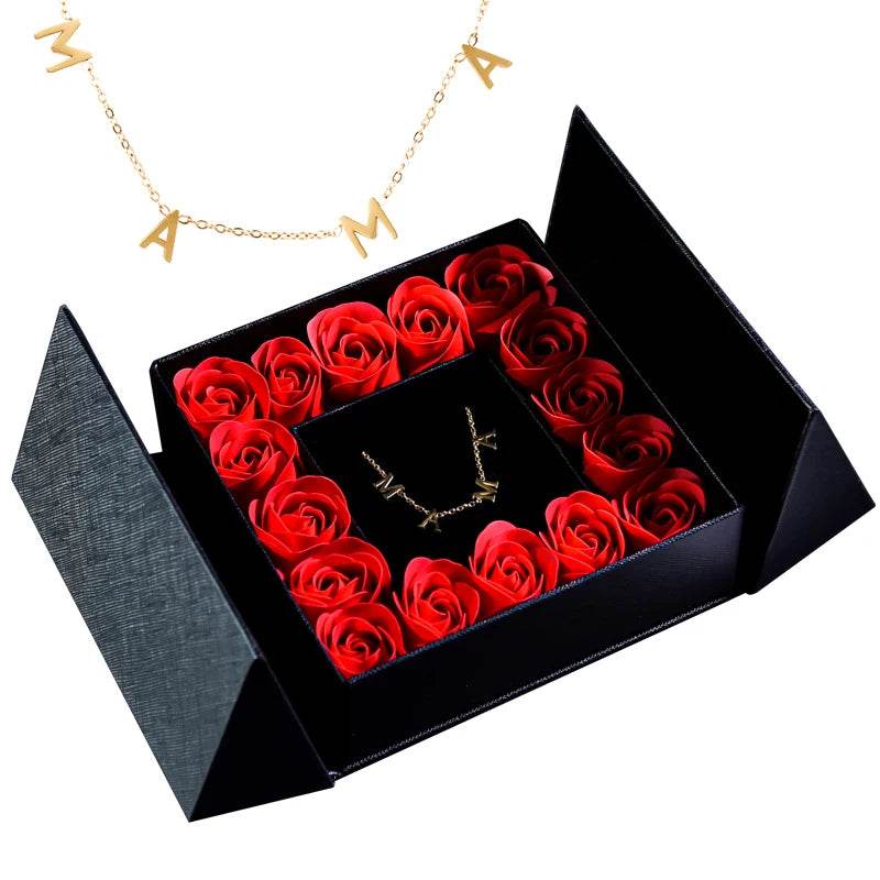 Gifts for Women Jewelry Pendant Necklace /w Soap Eternal Rose Gift Box Mother's Day - HORA GIFT