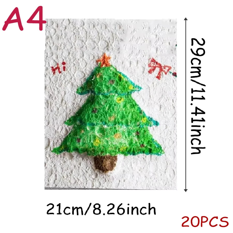10/100Pcs 3D Drawing Magic Canvas Sponge Kids DIY Kids Painting Paper 3D Art Drawing Paper for Kids DIY Painting
