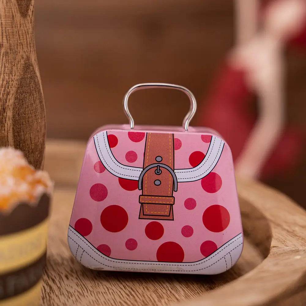 Christmas Decoration Metal Box Handbag Shape Tin Jar Jewelry Storage Cas - HORA GIFT