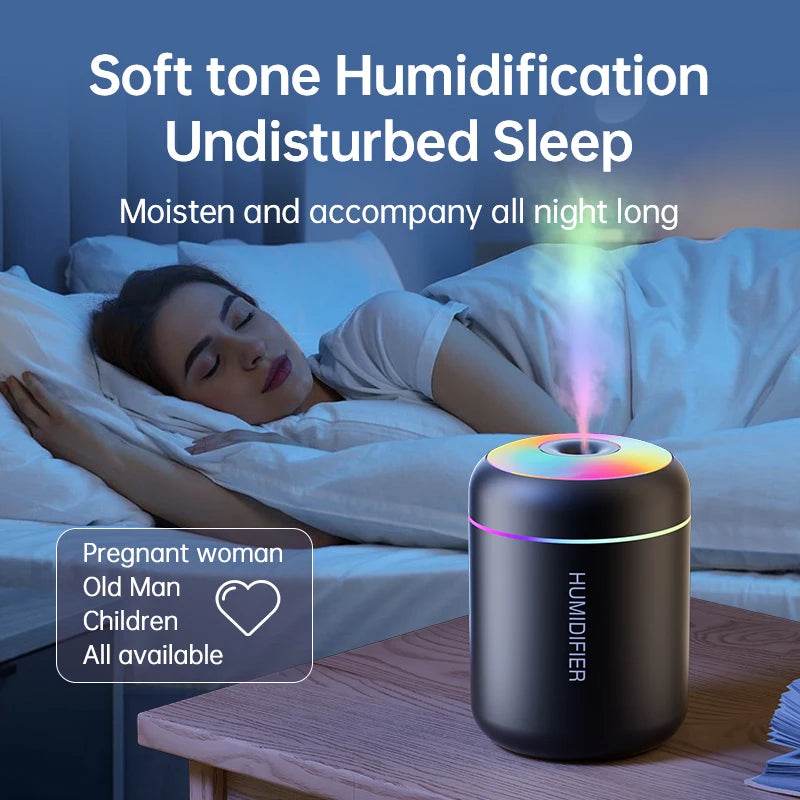 180ML Mini Air Humidifier USB Electric Aroma Diffuser Essential Oil Purifier Aromatherapy Mist Maker Lights For Car Home Bedroom - HORA GIFT