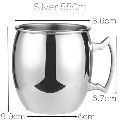 1pcs 550ml 18 Ounces Moscow Mule Mug Stainless Steel Hammered Copper - HORA GIFT