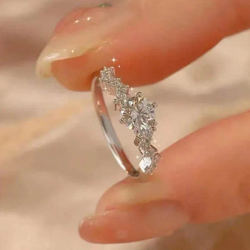 Star Engagement Rings for Women Stainless Steel Ring - HORA GIFT