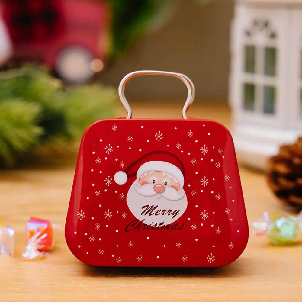 Christmas Decoration Metal Box Handbag Shape Tin Jar Jewelry Storage Cas - HORA GIFT