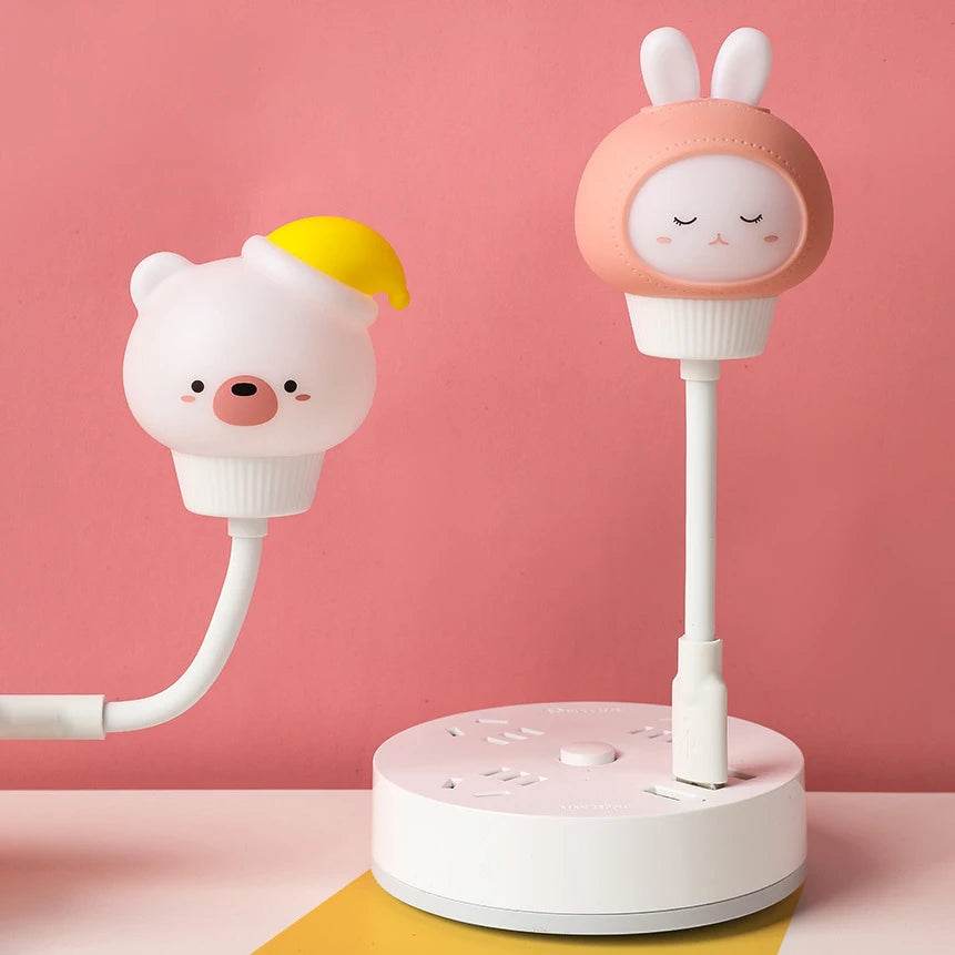 USB Night Light LED Cute Cartoon Night Lamp Bear Chick Kitten for Baby Kid Bedroom Decoration Bedside Lamp - HORA GIFT