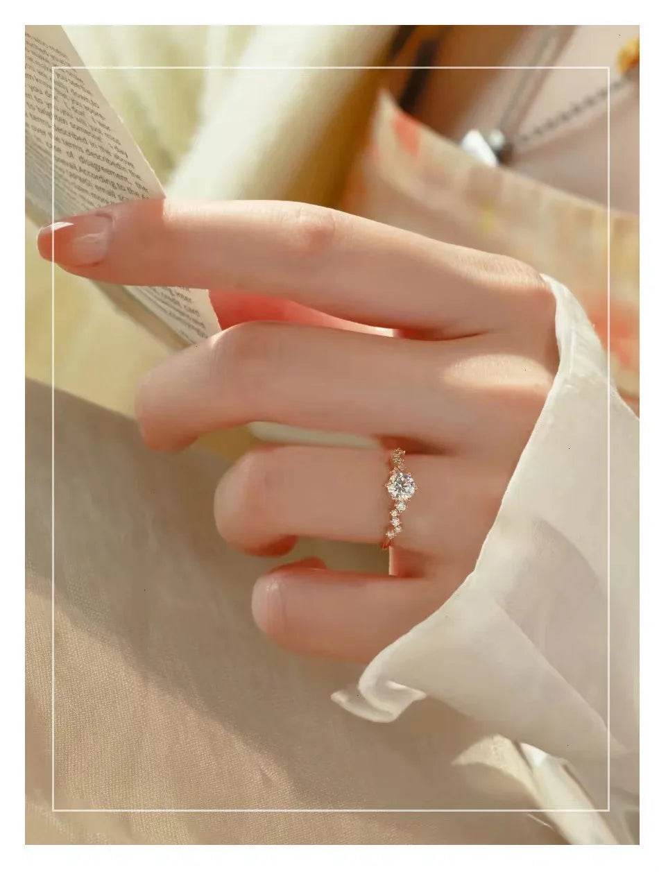 Star Engagement Rings for Women Stainless Steel Ring - HORA GIFT