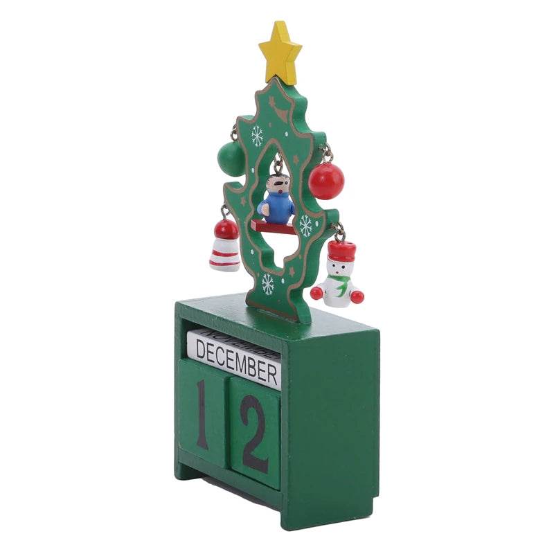 Christmas Count Down Calendar Santa Claus Elk Snowman Wooden Calendar - HORA GIFT