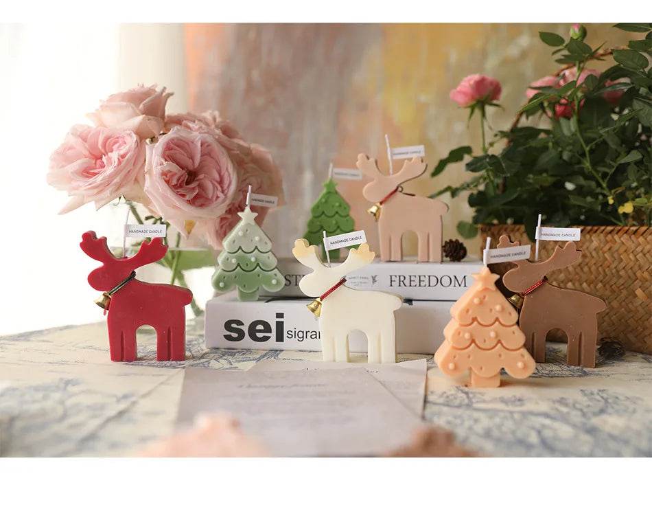 Christmas Candles Scented Deer Candles Home Decoration Merry Christmas Scented Candles Giving Festival Gift For Home New Year - HORA GIFT