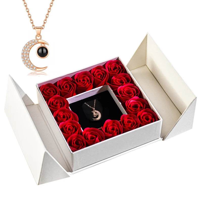 Gifts for Women Jewelry Pendant Necklace /w Soap Eternal Rose Gift Box Mother's Day - HORA GIFT