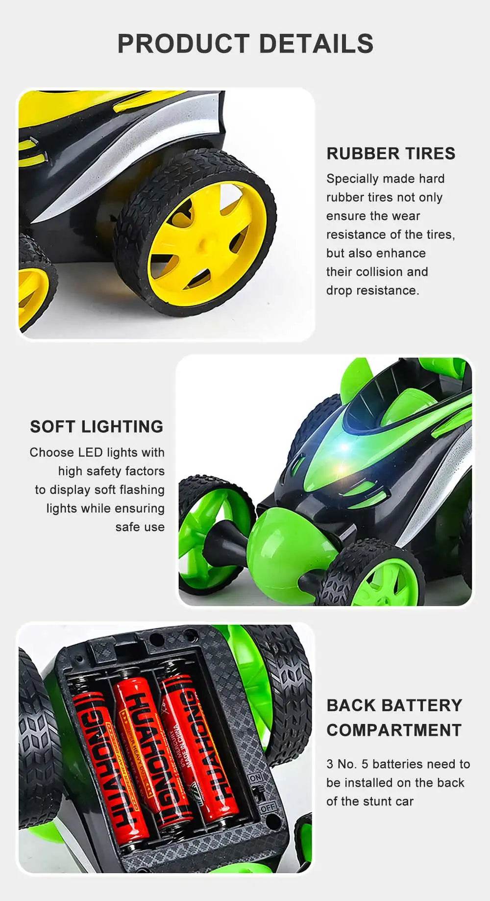 Remote Control Car - Rc Stunt Car for Boy Toys, 360 Degree Rotation Racing Car - HORA GIFT