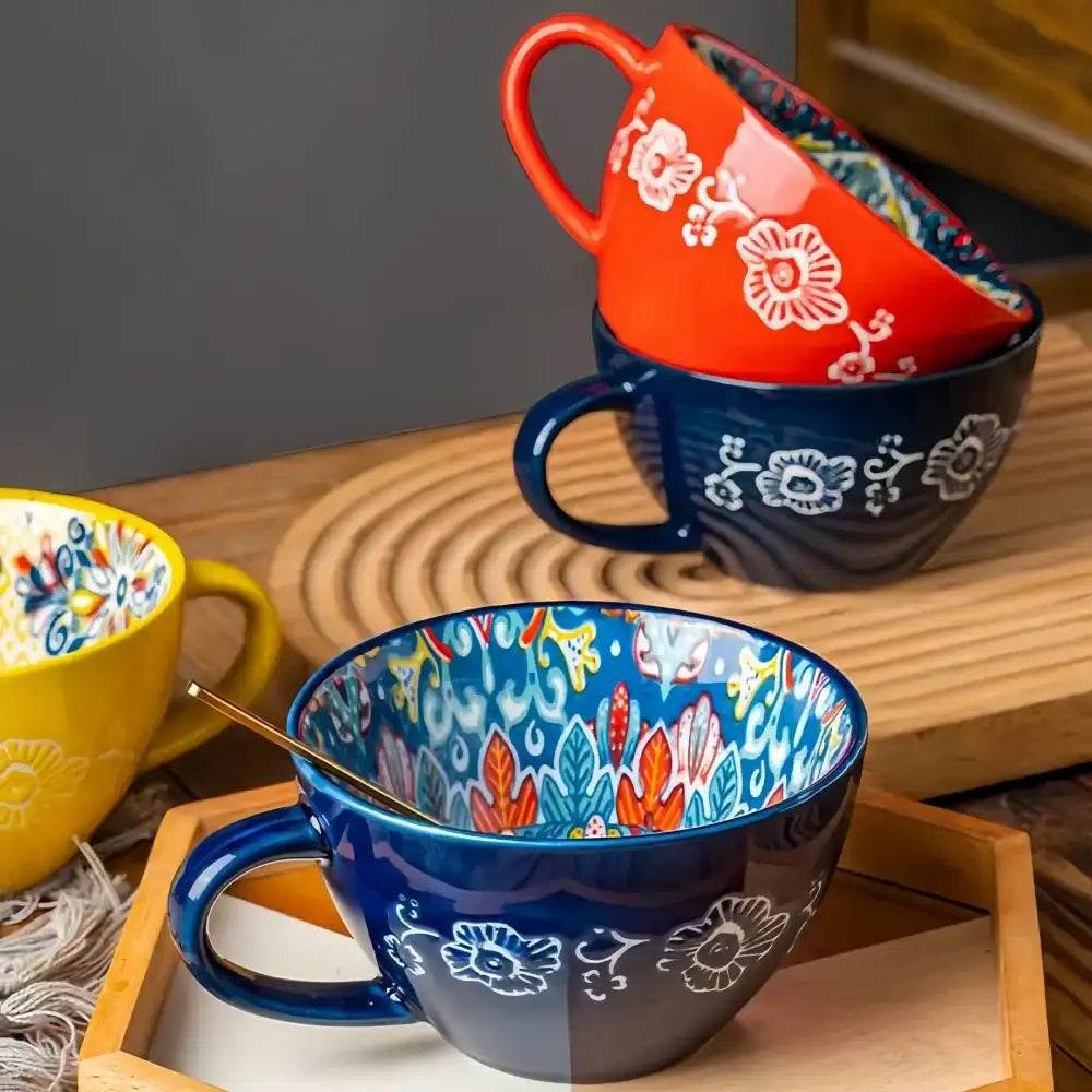 Bohemian Morning Tea Mug, 13.5 oz Ceramic Coffee Mug for Family Colleagues Teachers Wives Husbands Sisters Brothers Funny - HORA GIFT