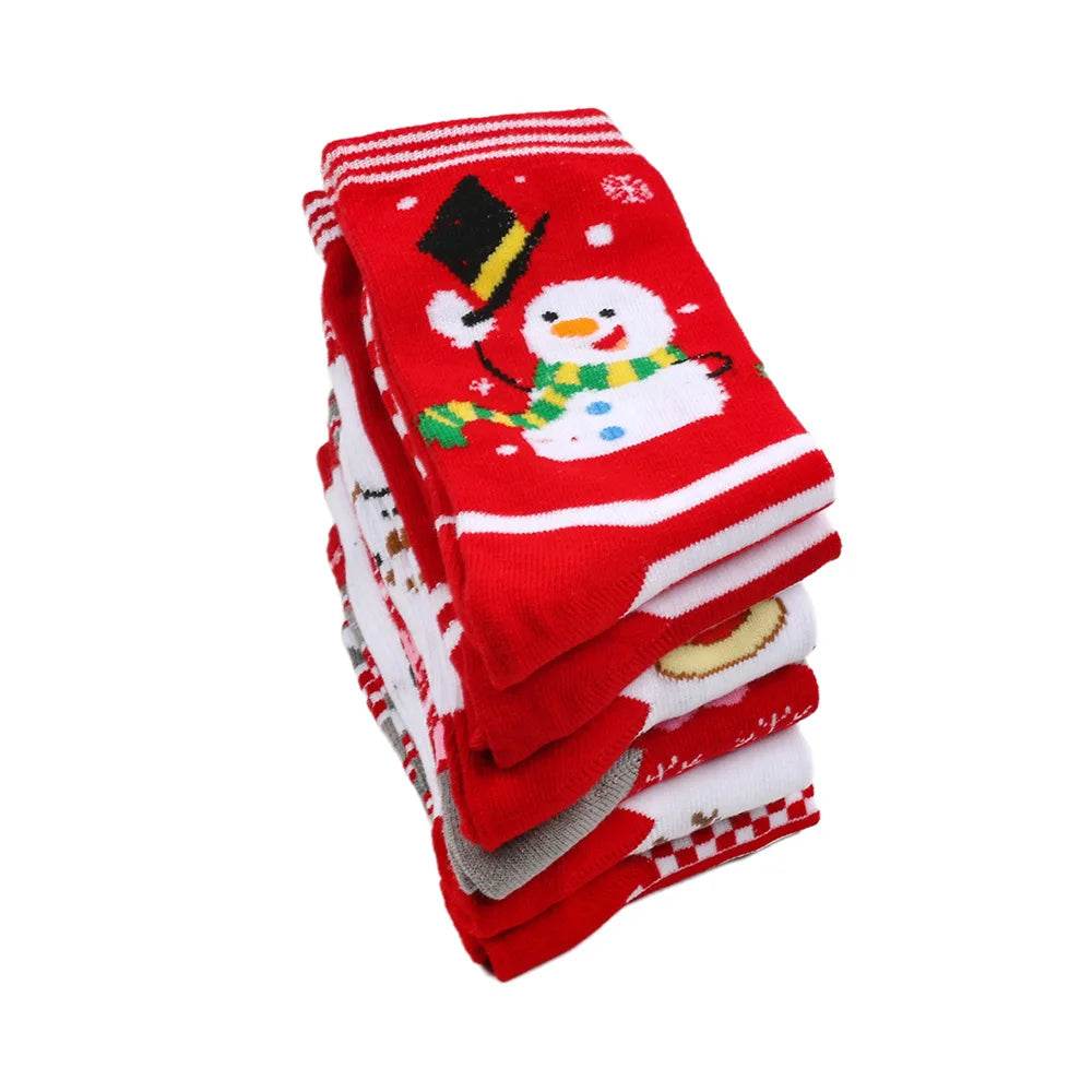 Christmas Mid-Calf Socks for Men Women Santa Claus Autumn Winter Gingerbread Man Cotton Elastic Gift Party Calf-Length Socks - HORA GIFT