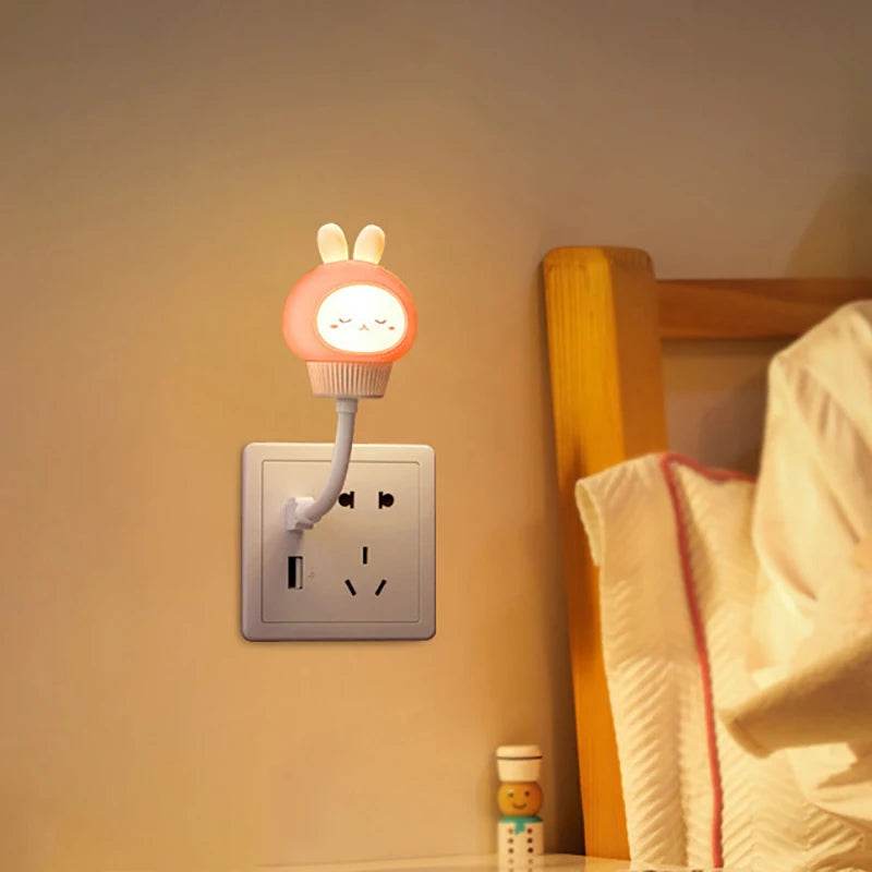 USB Night Light LED Cute Cartoon Night Lamp Bear Chick Kitten for Baby Kid Bedroom Decoration Bedside Lamp - HORA GIFT