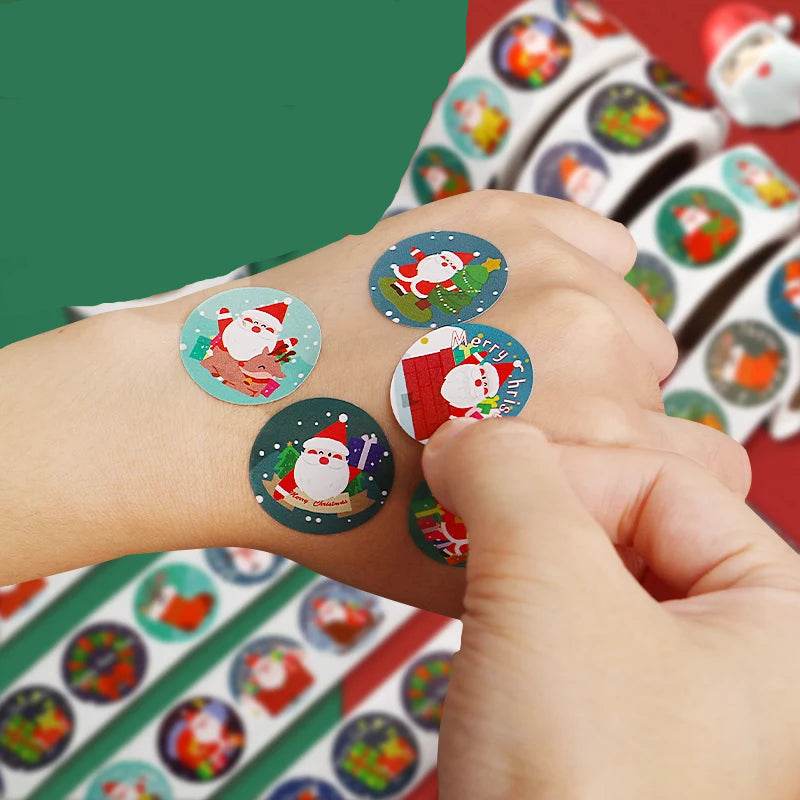 Creative Christmas Stickers Kids Christmas Eve Cartoon Stickers Cute Snowflake Santa Stickers Gifts - HORA GIFT
