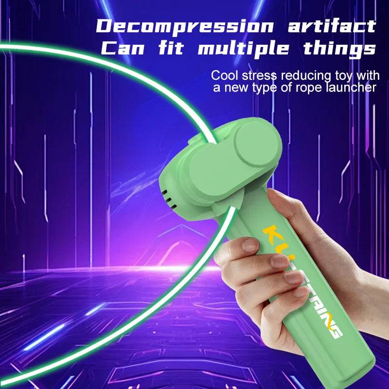 String Rope Glow in The Dark String Rope Launcher Luminous Portable Handheld String Stress Relief Toy For Kids Party Gift - HORA GIFT