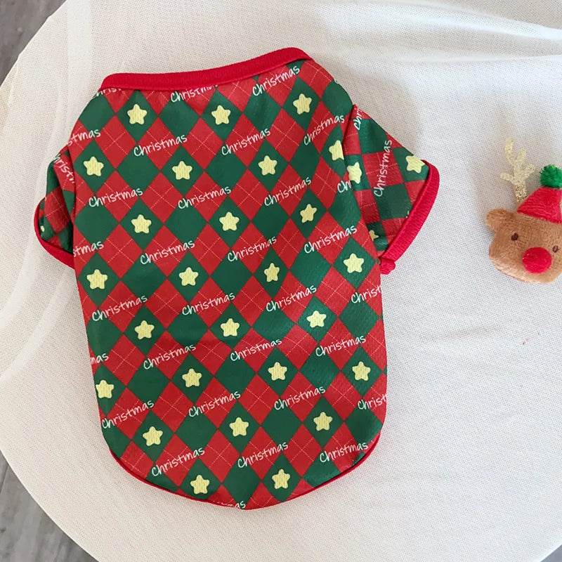 Christmas Dog Sweater CartoonPrint Teddy Bear Pet Hoodie - HORA GIFT