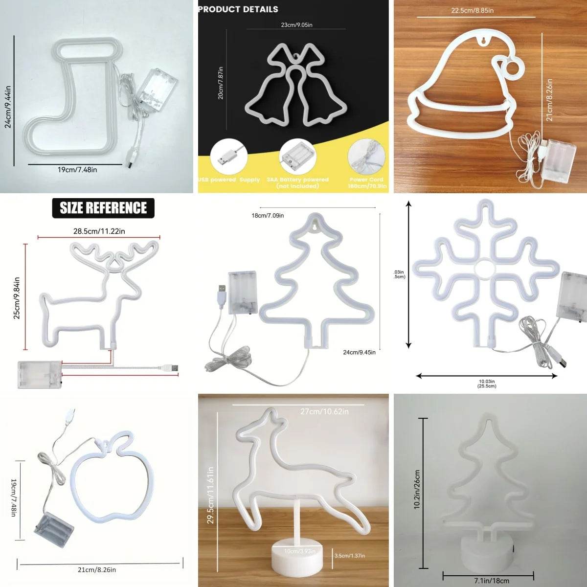 Christmas Decorative Lights, Elk Santa Claus Cute Led Lights, USB or Battery Powered - HORA GIFT