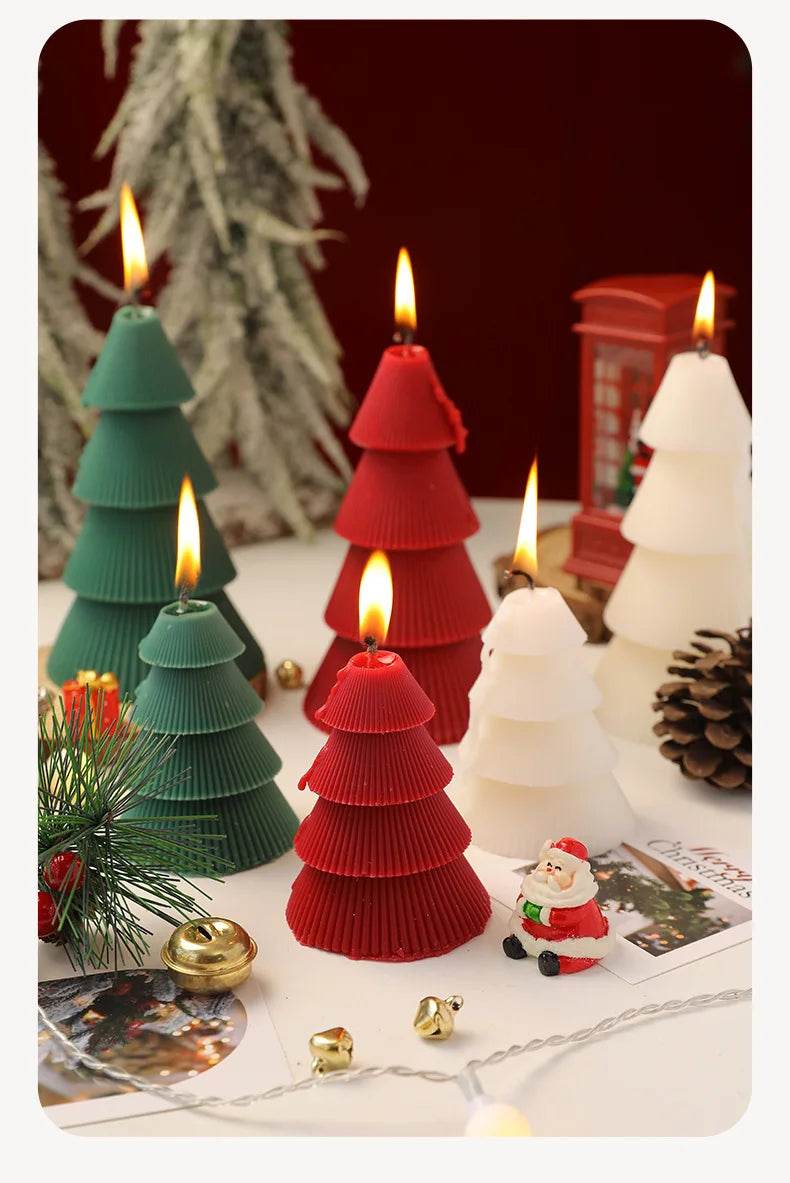 Christmas Tree Candle for Festive Decor Red Green Home Decorative Candle - HORA GIFT