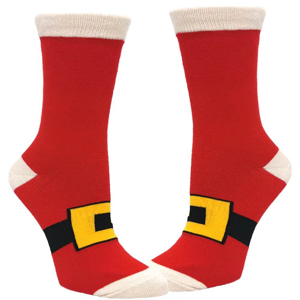 Christmas Mid-Calf Socks for Men Women Santa Claus Autumn Winter Gingerbread Man Cotton Elastic Gift Party Calf-Length Socks - HORA GIFT