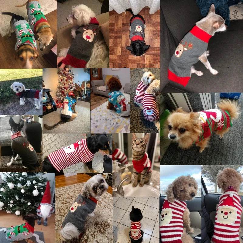 Dog Sweater Christmas Winter Warm Dog Clothes Xmas Outfit for Dogs Puppy Coat Dog - HORA GIFT