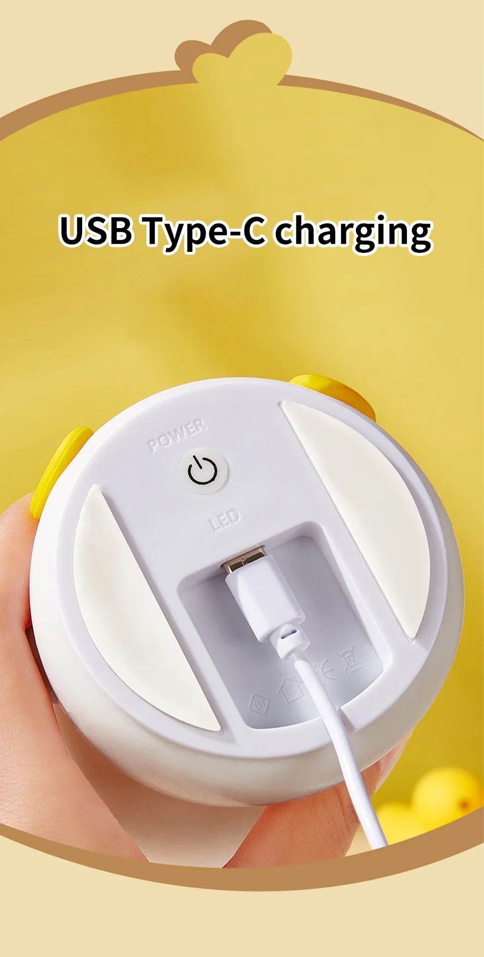 Rechargeable LED Night Light Cute Duck Silicone Patting Lamp Nursery Children Nightlights Home Bedside Room Decor Birthday Gift - HORA GIFT