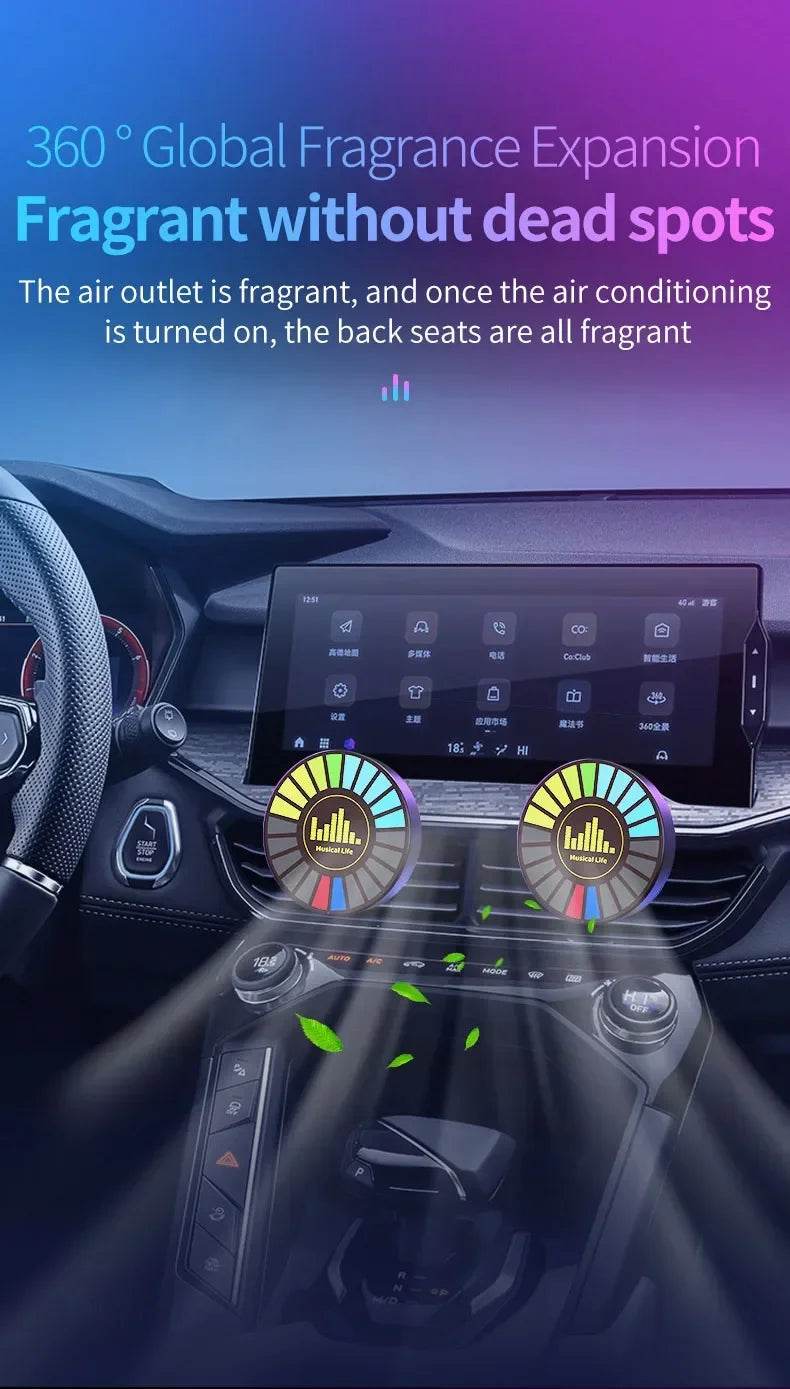 Aromatherapy Magnetic Pickup Lamp Colorful Ambient Air Fresher Round RGB Lights Rechargeable for Car Air Outlet or Room - HORA GIFT