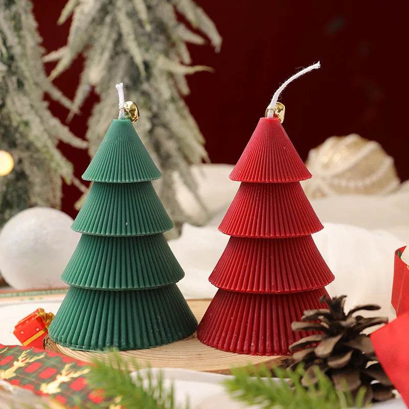 Christmas Tree Candle for Festive Decor Red Green Home Decorative Candle - HORA GIFT