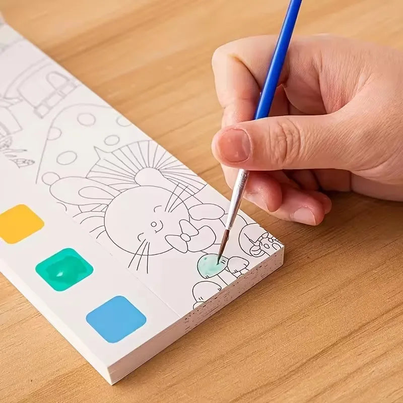 12pages Children's Watercolor Coloring Book,Developmental Toys,Kid's Drawing Toys For Thanksgiving, Easter, Christmas Gifts