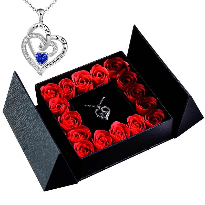 Gifts for Women Jewelry Pendant Necklace /w Soap Eternal Rose Gift Box Mother's Day - HORA GIFT