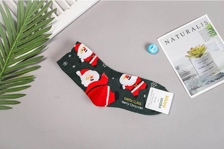 Women's Christmas Socks Cute Interesting High Quality Cartoon Santa Claus Autumn - HORA GIFT