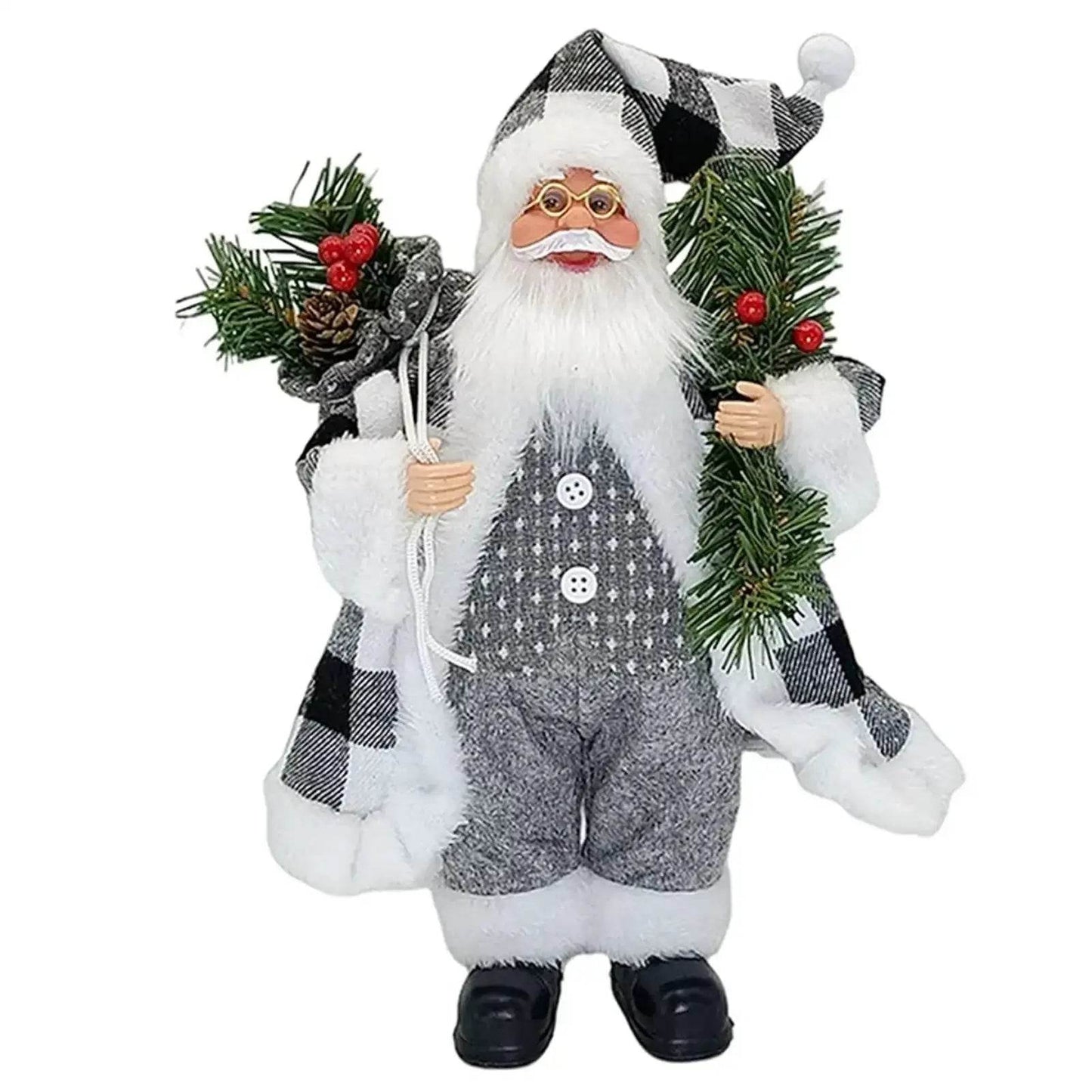 Christmas Sitting Standing Santa Claus Figurines Doll Cute 12inch - HORA GIFT