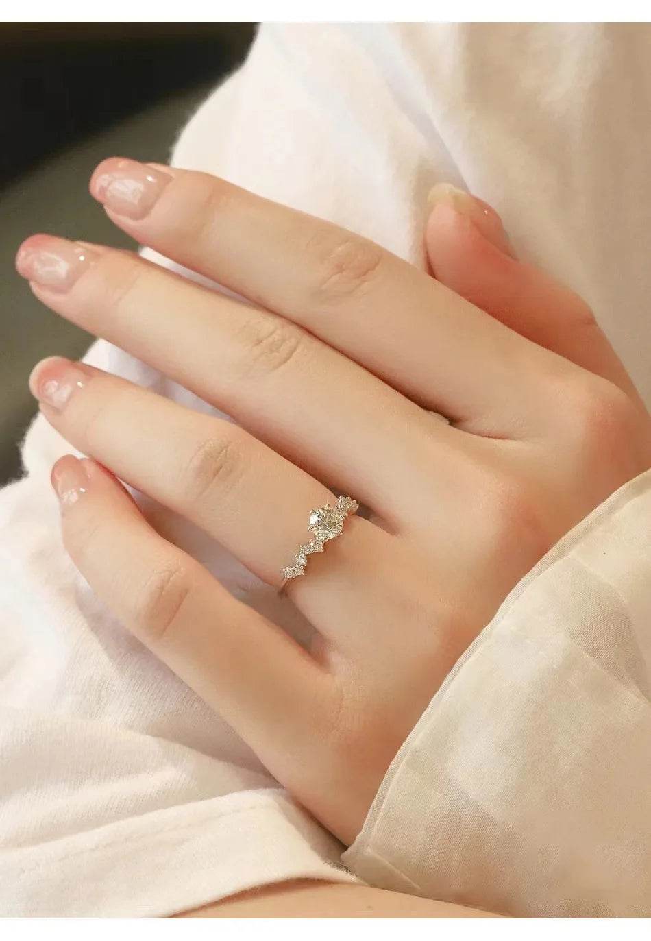 Star Engagement Rings for Women Stainless Steel Ring - HORA GIFT