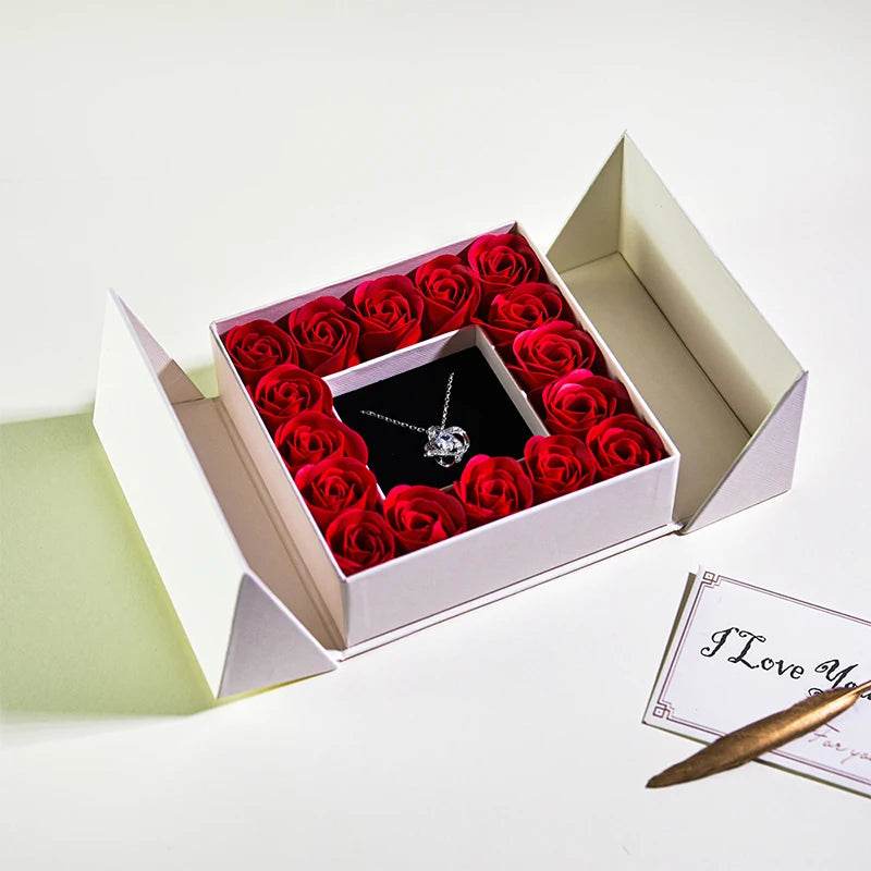 Gifts for Women Jewelry Pendant Necklace /w Soap Eternal Rose Gift Box Mother's Day - HORA GIFT