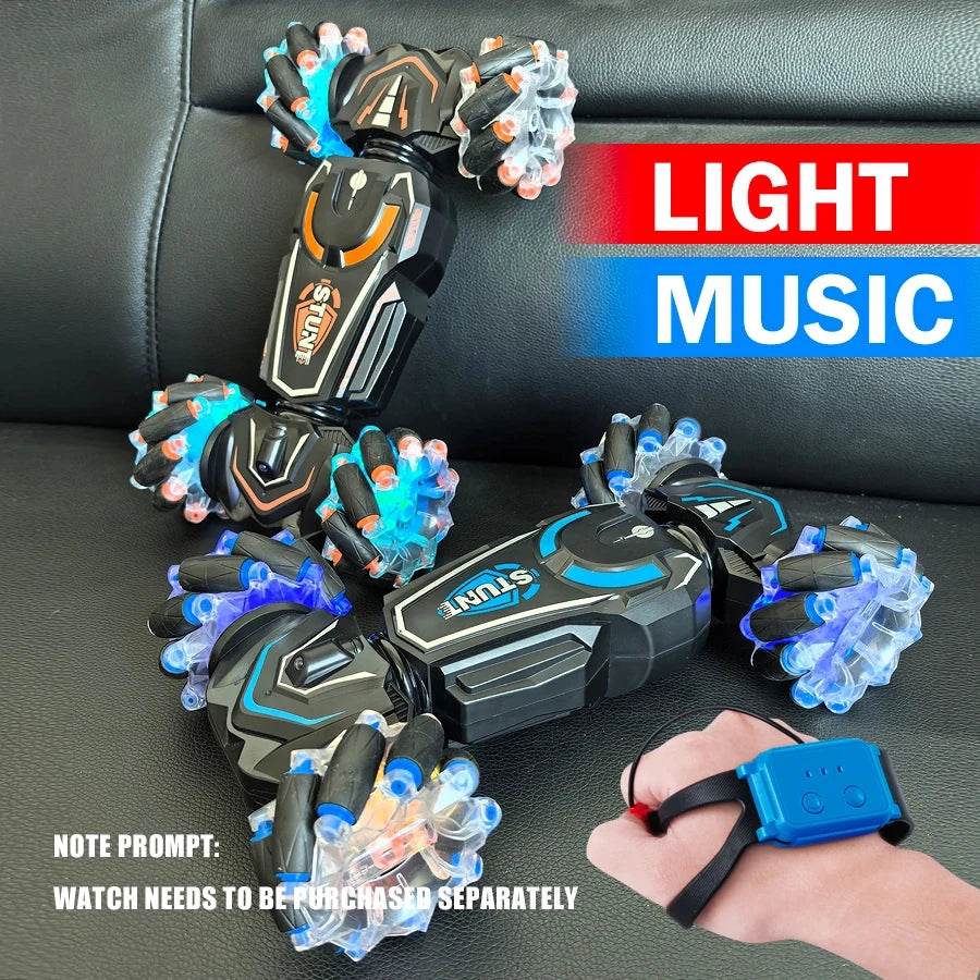 4WD RC stunt car rotation drift 2.4G wireless remote control car children's and boys sound and light toy car - HORA GIFT