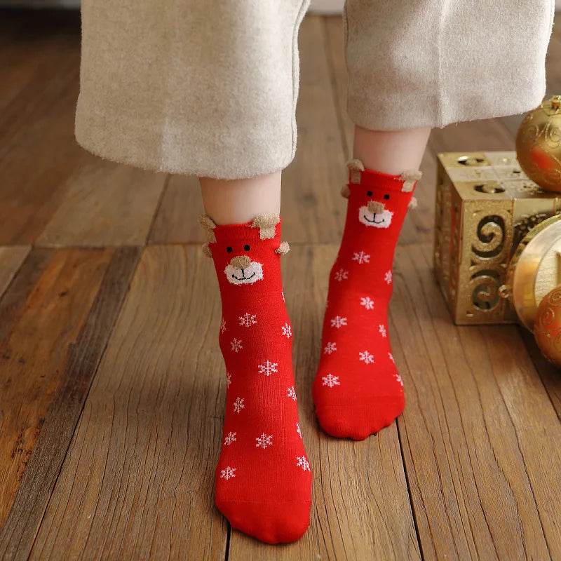 Socks Funny Elk Snowman Santa Claus Candy Bar Socks Woman Socks Socks Kids Christmas Gift Socks - HORA GIFT