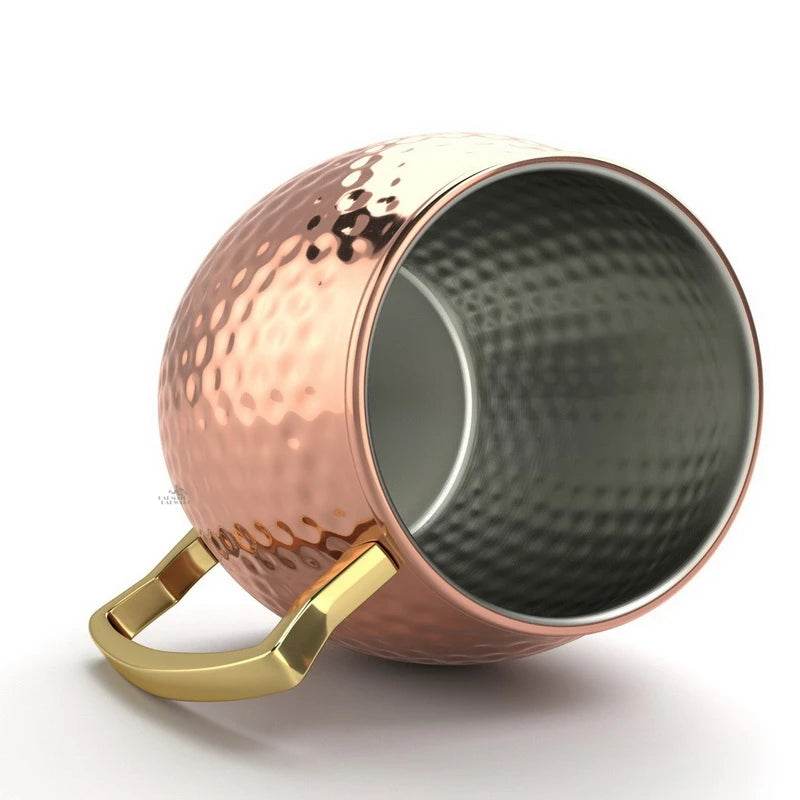 1pcs 550ml 18 Ounces Moscow Mule Mug Stainless Steel Hammered Copper - HORA GIFT