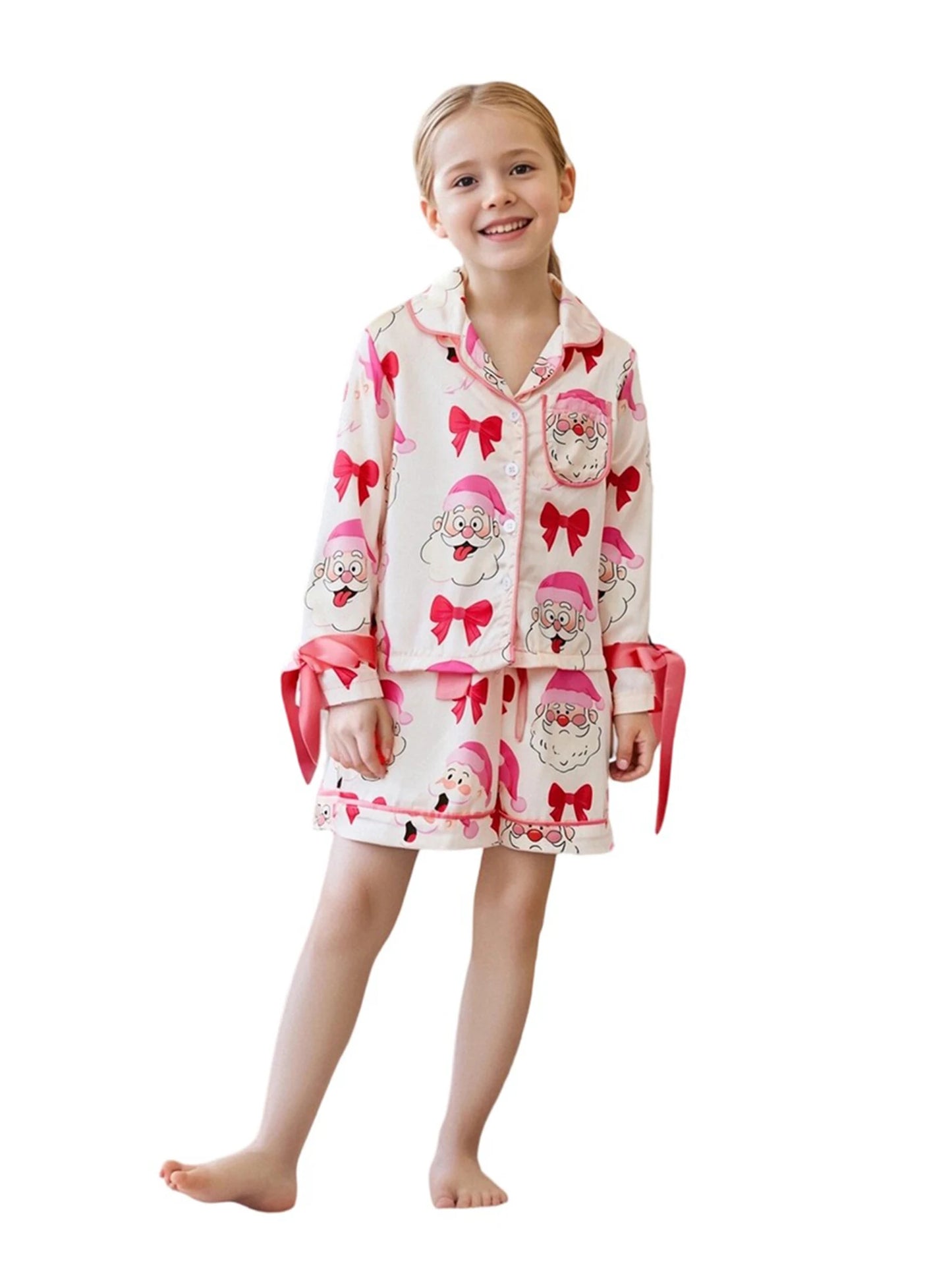 Festive Family Matching Pajamas Set with Reindeer Print Long Sleeve Tops and Pants for Christmas Eve Cozy Time